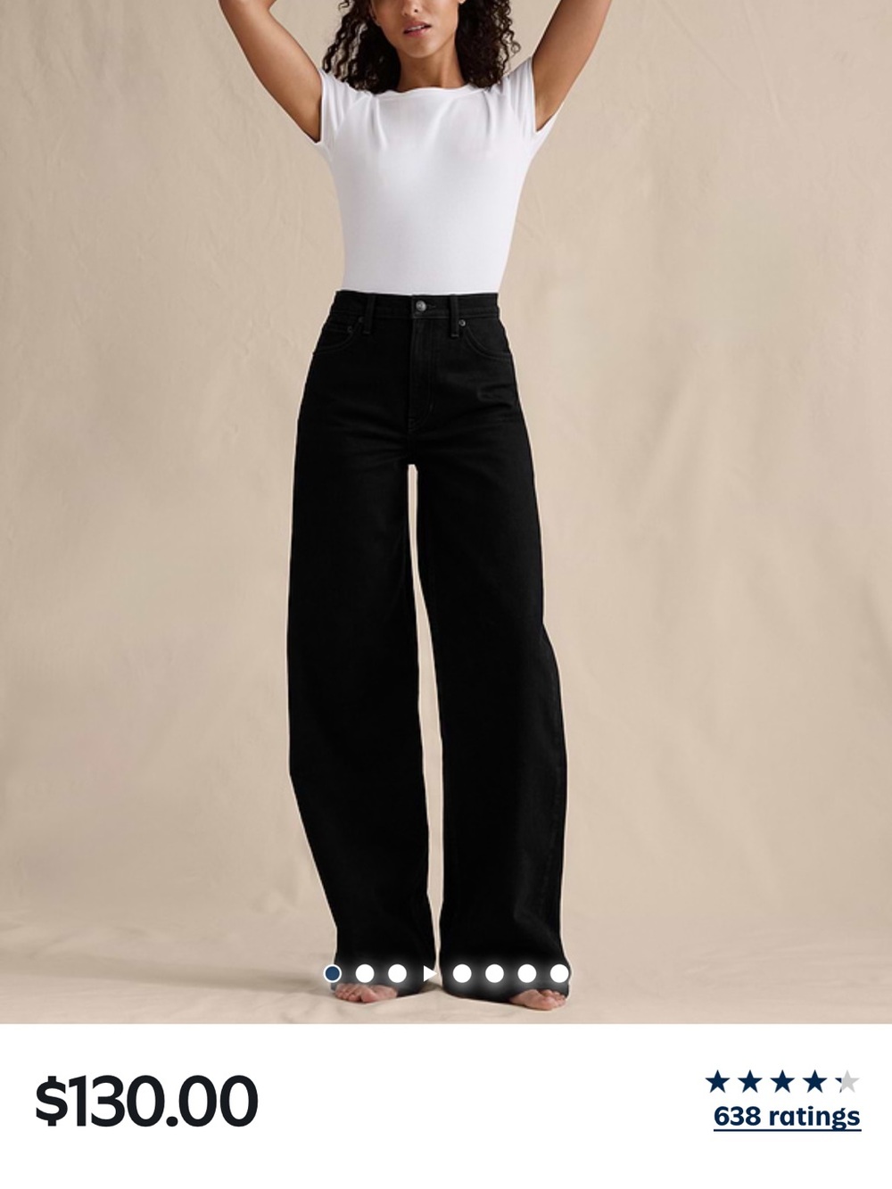 Black Wide-Leg High-Rise Jeans - Women the icon classic banana republic 31 BR